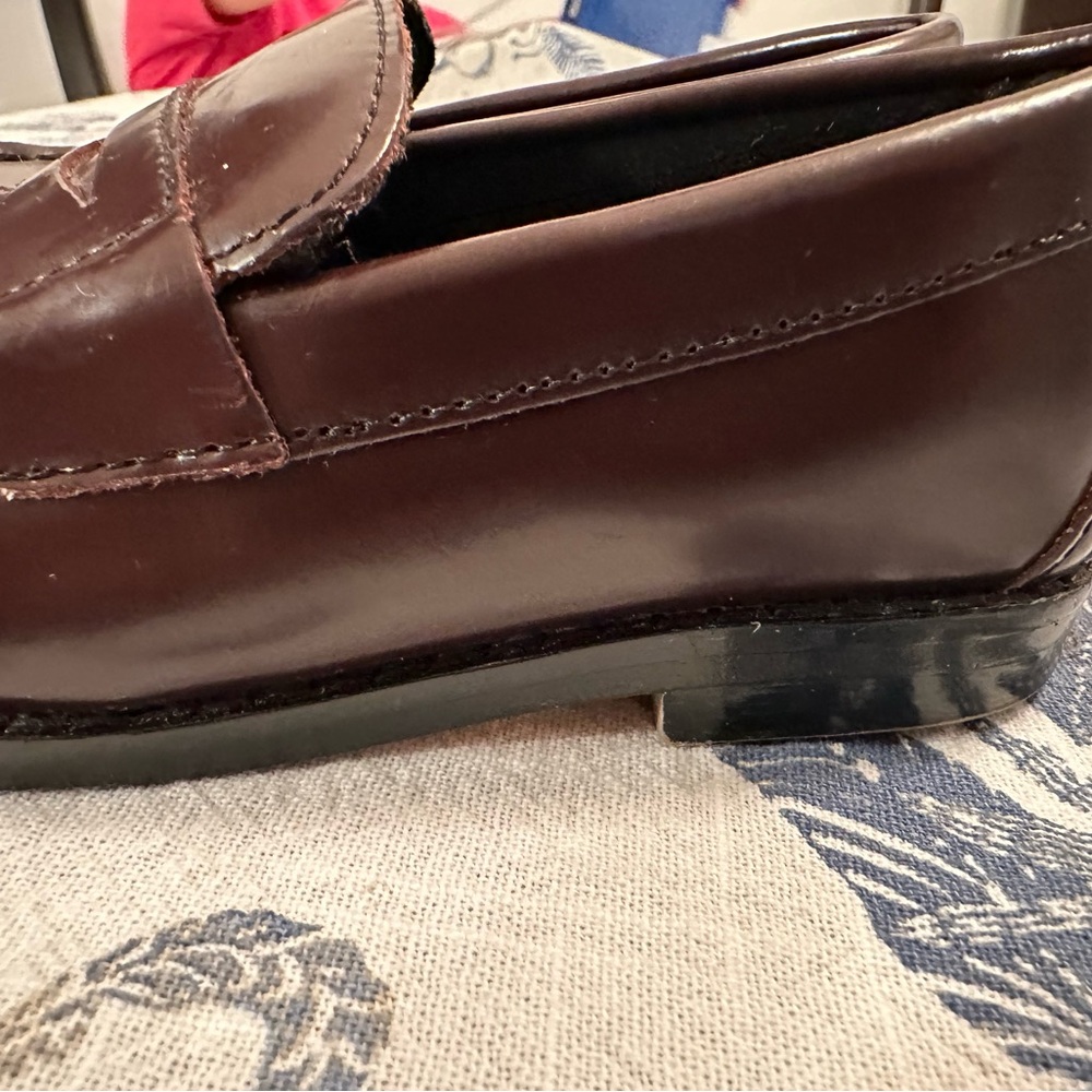 Janie and Jack Classic Brown Leather Loafers toddler boys size 7
